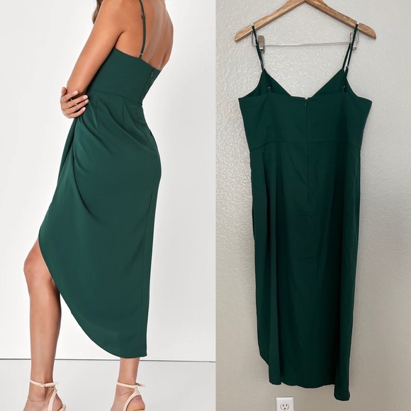 Dark Green Midi Dress Large - Picture 3 of 11